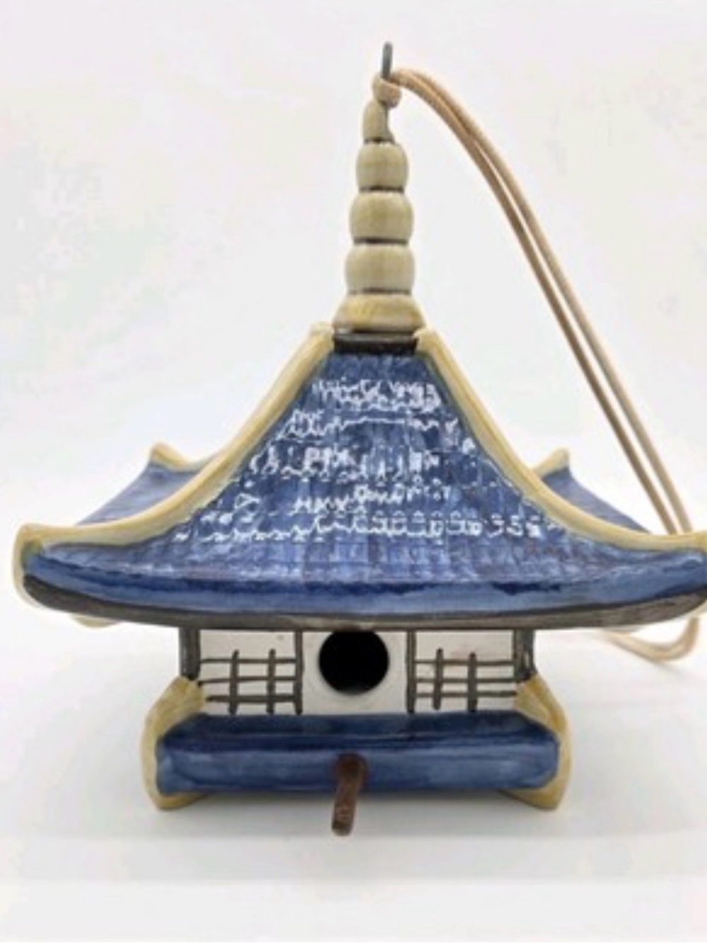 VTG Louisville Stoneware Asian Pagoda Birdhouse 🪵💙